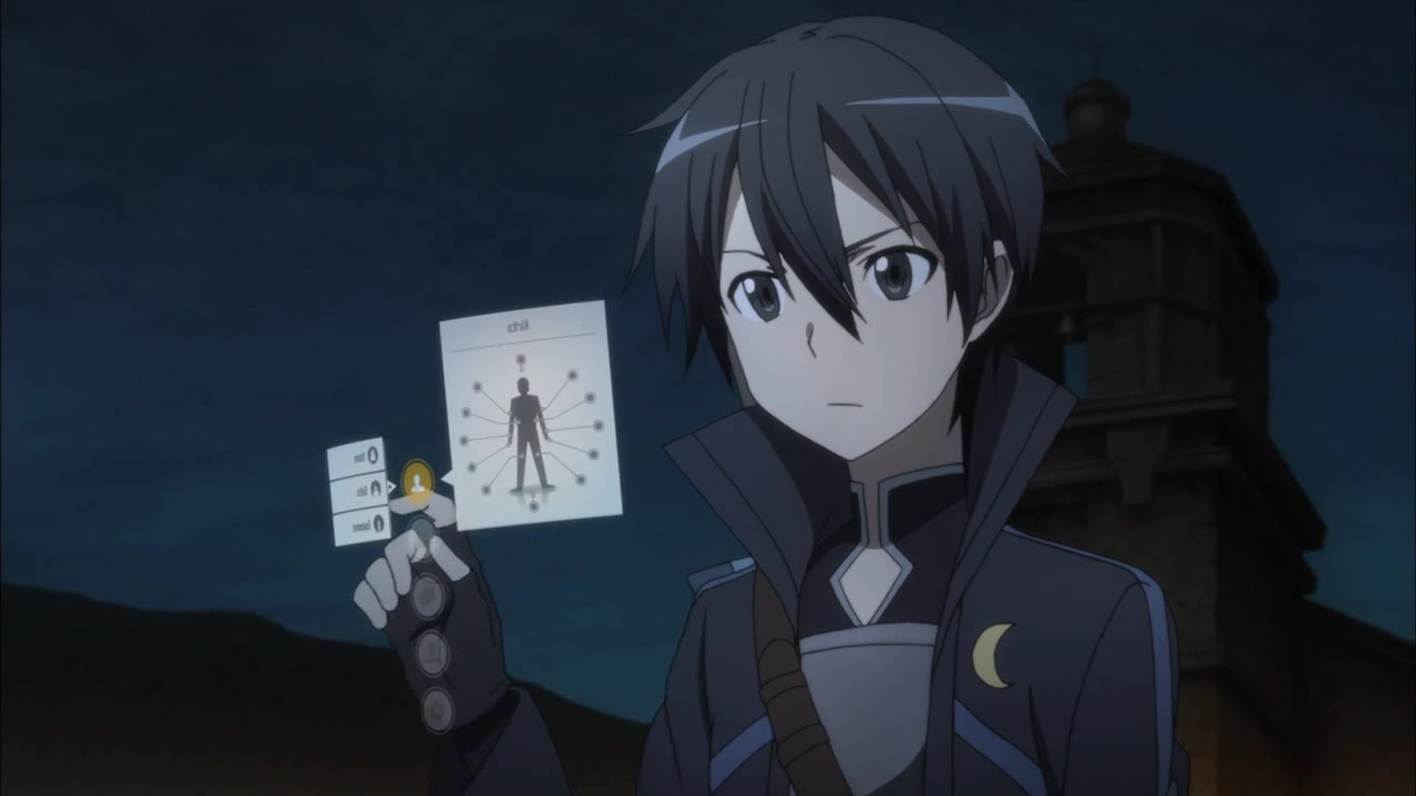 Système de menu développé dans le jeu *Sword Art Online*