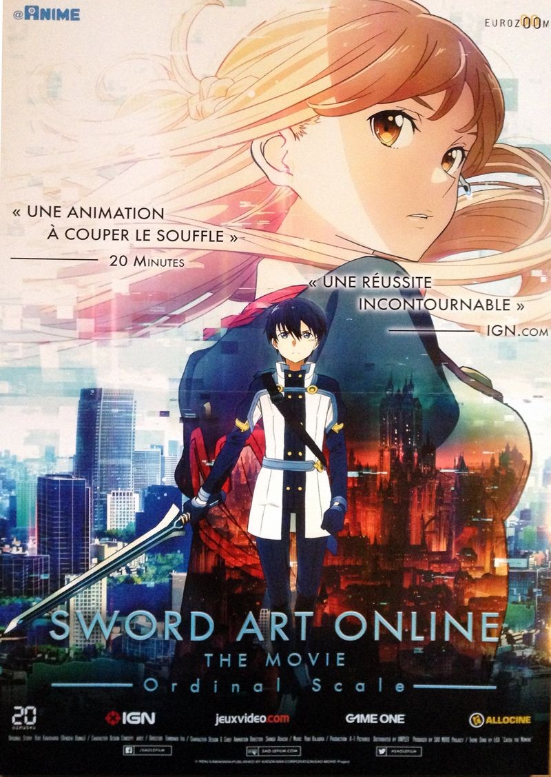 Affiche du film *Sword Art Online : Ordinal Scale* de Reki Kawahara.